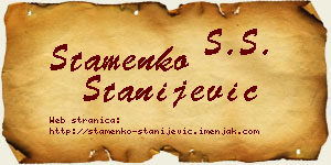 Stamenko Stanijević vizit kartica
